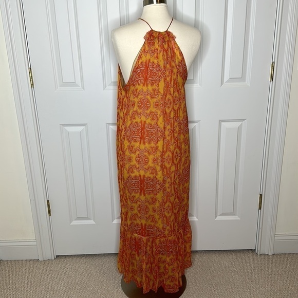 Animale Brazil Orange Printed Dress 42 - Picture 6 of 10